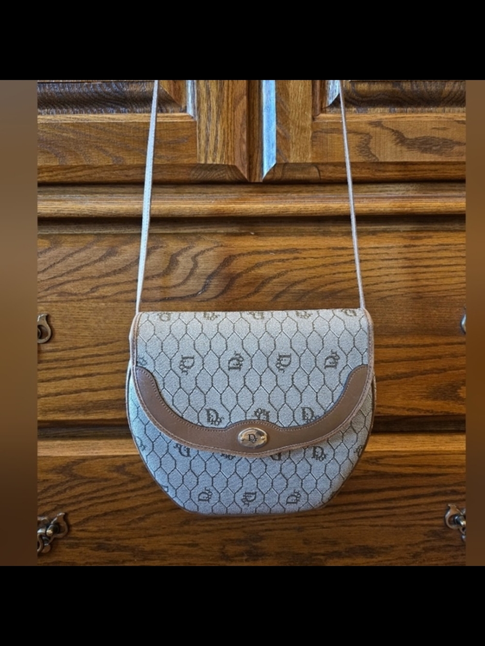 Dior Beige Monogram Saddle Crossbody with Tan Trim EUC - Picture 14 of 14